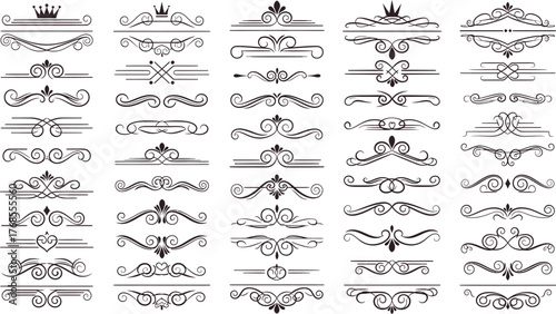 decorative flourish and divider line art set bringing elegance and classic beauty to invitations posters and design compositions