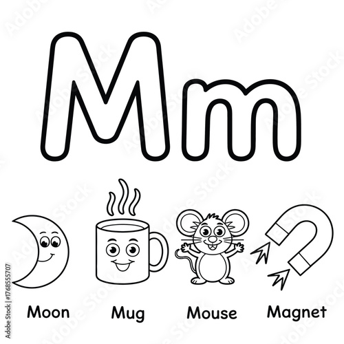 Fun Black and White Alphabet Coloring Page for Kids