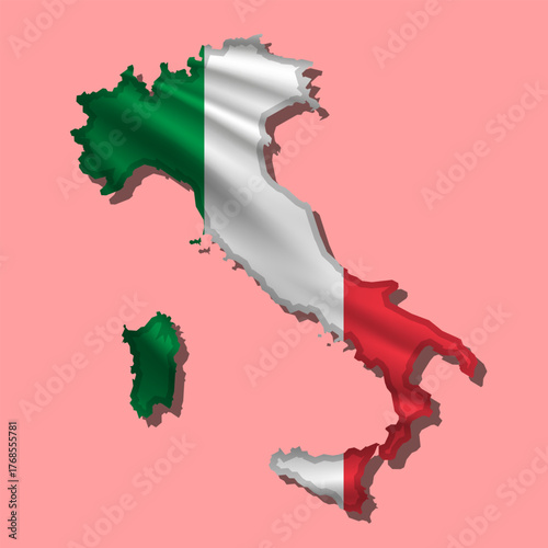 Vector flag Italy in the form of a map