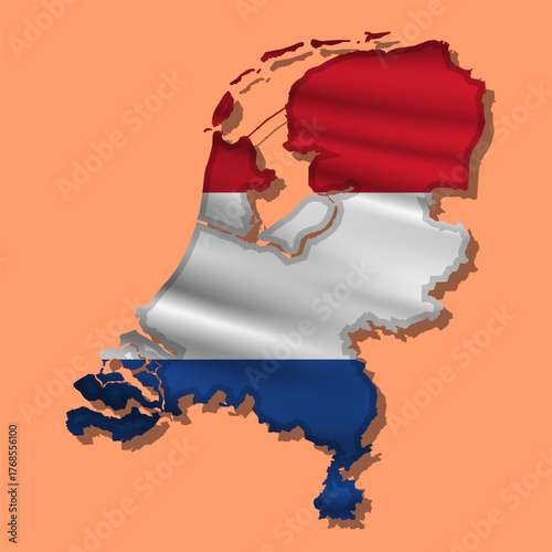 Vector flag Netherlands in the form of a map