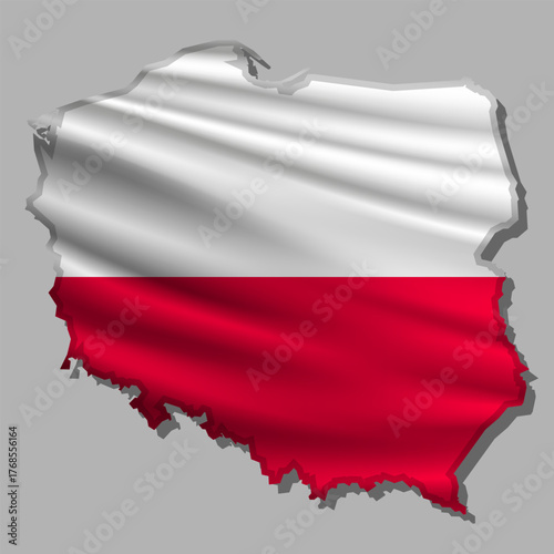 Vector flag Poland in the form of a map