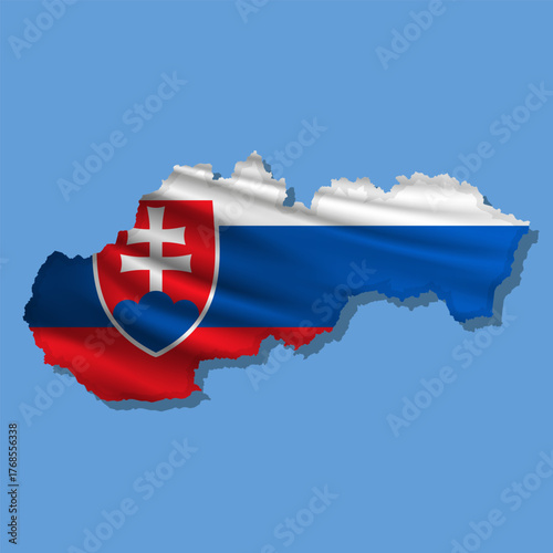 Vector flag Slovakia in the form of a map