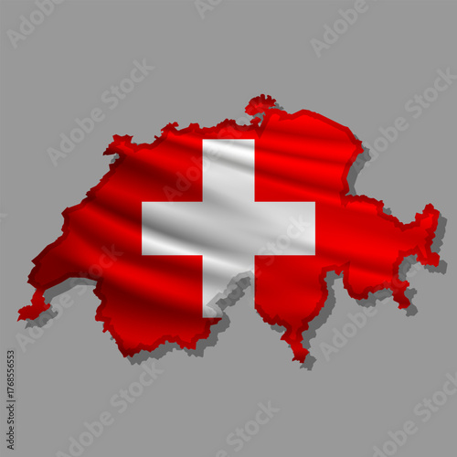 Vector flag Switzerland in the form of a map
