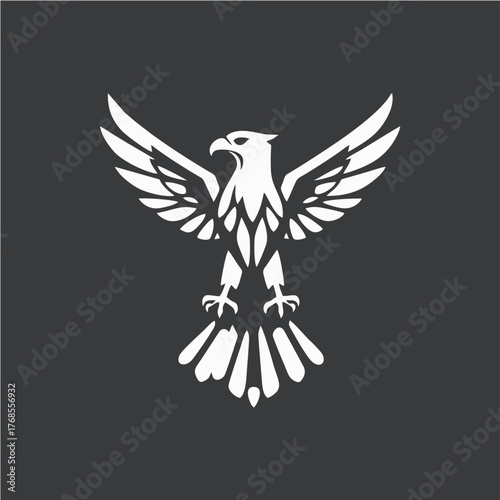 Stylized Eagle Logo Design in Monochrome Vector Style Representing Power, Freedom, and Strength for Branding and Corporate Identity
