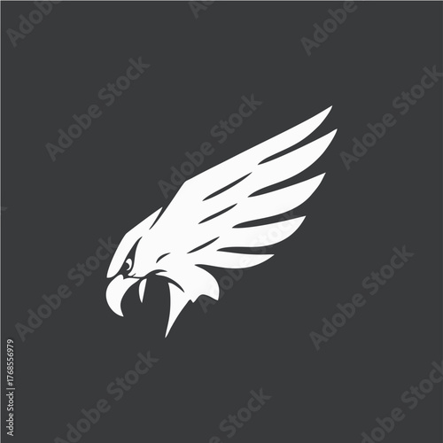 Stylized Eagle Logo Design in Monochrome Vector Style Representing Power, Freedom, and Strength for Branding and Corporate Identity
