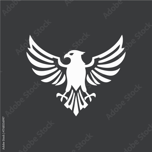 Stylized Eagle Logo Design in Monochrome Vector Style Representing Power, Freedom, and Strength for Branding and Corporate Identity
