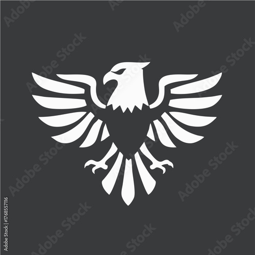 Stylized Eagle Logo Design in Monochrome Vector Style Representing Power, Freedom, and Strength for Branding and Corporate Identity
