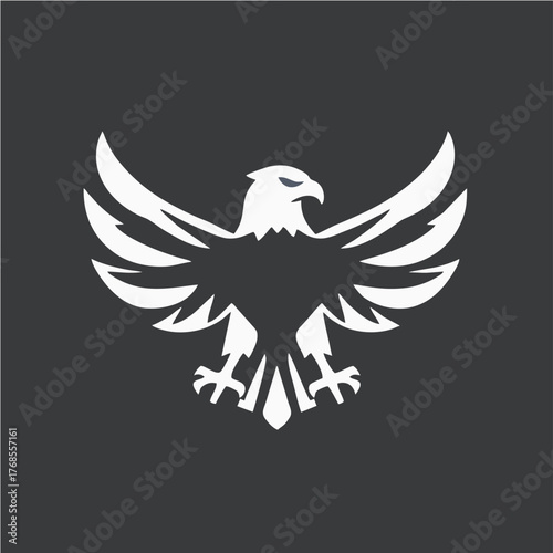 Stylized Eagle Logo Design in Monochrome Vector Style Representing Power, Freedom, and Strength for Branding and Corporate Identity
