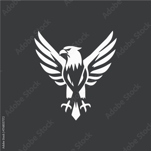 Stylized Eagle Logo Design in Monochrome Vector Style Representing Power, Freedom, and Strength for Branding and Corporate Identity
