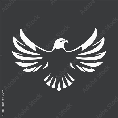 Stylized Eagle Logo Design in Monochrome Vector Style Representing Power, Freedom, and Strength for Branding and Corporate Identity
