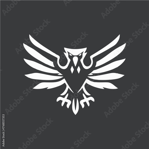Stylized Eagle Logo Design in Monochrome Vector Style Representing Power, Freedom, and Strength for Branding and Corporate Identity
