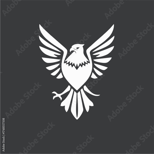 Stylized Eagle Logo Design in Monochrome Vector Style Representing Power, Freedom, and Strength for Branding and Corporate Identity

