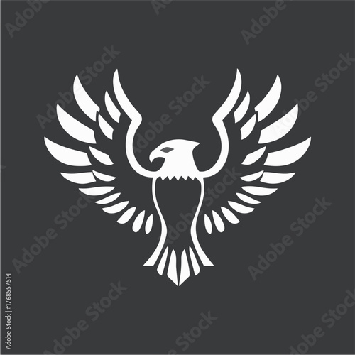 Stylized Eagle Logo Design in Monochrome Vector Style Representing Power, Freedom, and Strength for Branding and Corporate Identity
