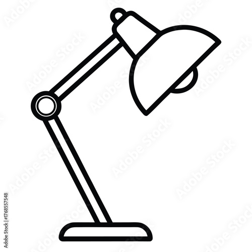 desk lamp outline vector on white background