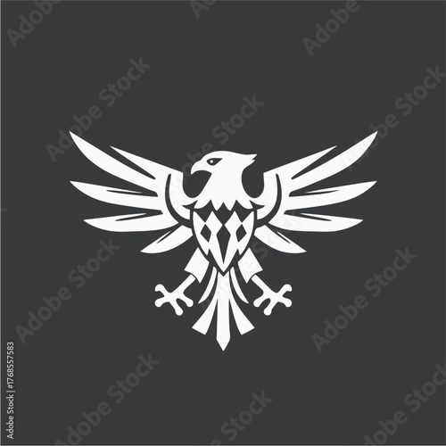 Stylized Eagle Logo Design in Monochrome Vector Style Representing Power, Freedom, and Strength for Branding and Corporate Identity
