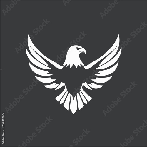Stylized Eagle Logo Design in Monochrome Vector Style Representing Power, Freedom, and Strength for Branding and Corporate Identity
