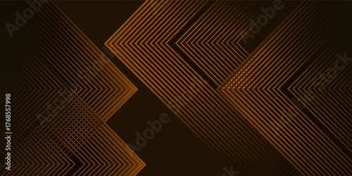 dynamic golden arc line technology design concept on black background