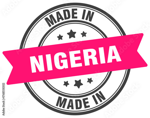 Made in Nigeria round sign. Made in Nigeria stamp.