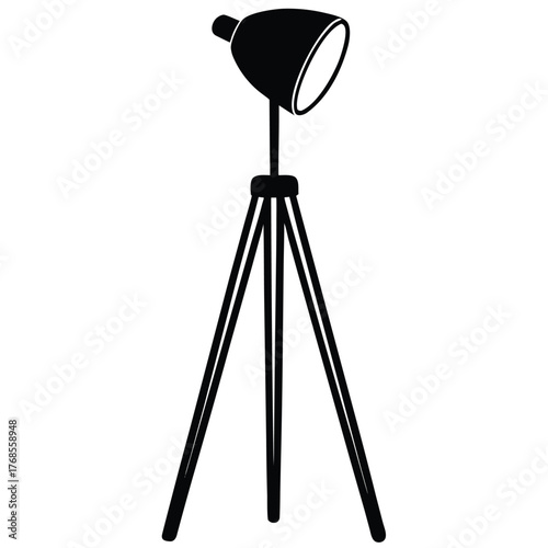 standing tripod lamp vector