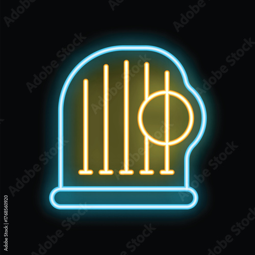 Glowing neon line oven mitt icon isolated on black background. Heat resistant kitchen utensil. Cooking glove. Vector illustration