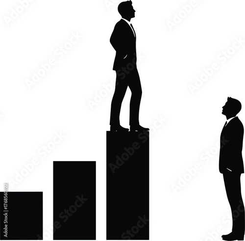 Business Success and Hierarchy Silhouette Vector