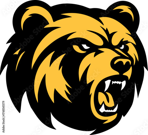 Modern professional grizzly bear logo for a sport team
Bear head outline silhouette cut out vector sticker with Simple Geometric Design of Bear Head and Bear head mascot vector for emblem design Masco