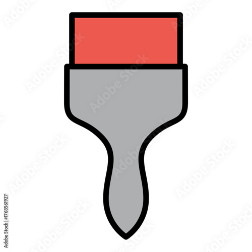 Paint brush icon, equipment painter tool flat web symbol, paintbrush vector illustration .