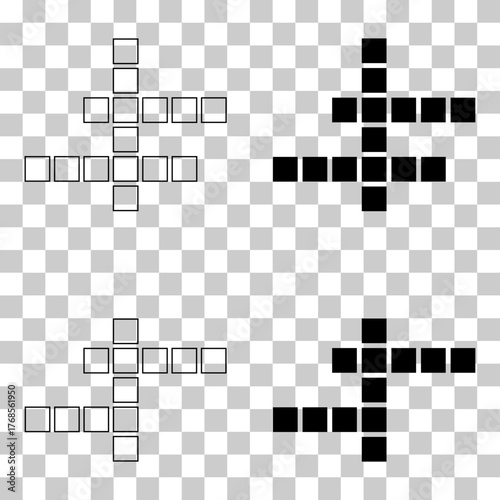 Set of Crossword concept icon, cross word graphic, web flat vector illustration .