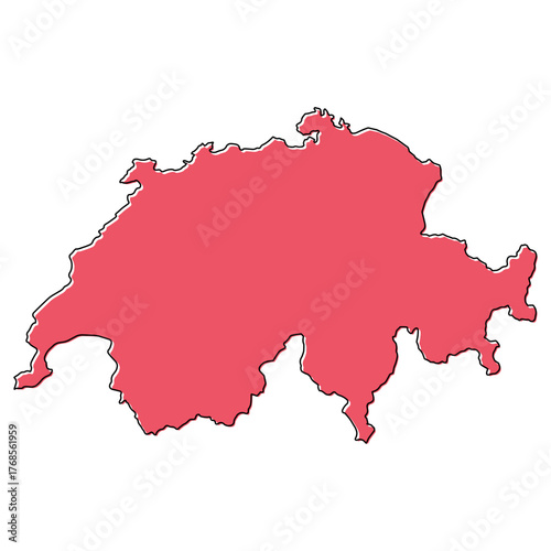 Switzerland map shape, travel web flat concept icon symbol vector illustration .