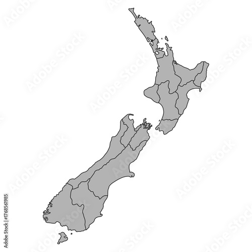 New zealand map symbol shape, travel web flat concept icon vector illustration .