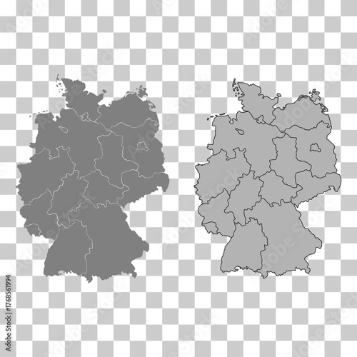 Set of Germany map icon, geography blank concept, isolated graphic background vector illustration .