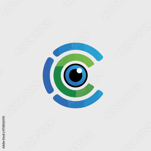 Eye Logo Design, Modern Eye Icon, Vision Logo, Blue Green Eye, Circular Eye Symbol, Abstract Eye Graphic, Branding Eye Logo, Tech Vision Icon, Surveillance Logo, Optometry Icon, Iris Logo Design, Pupi