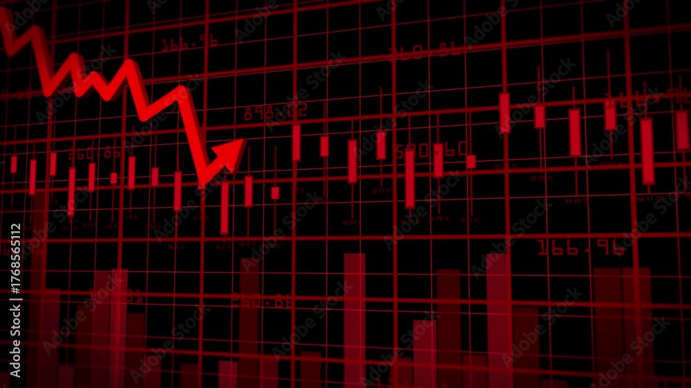 Chart lime and arrow 3D move down red Stock Market Chart Candlestick ...