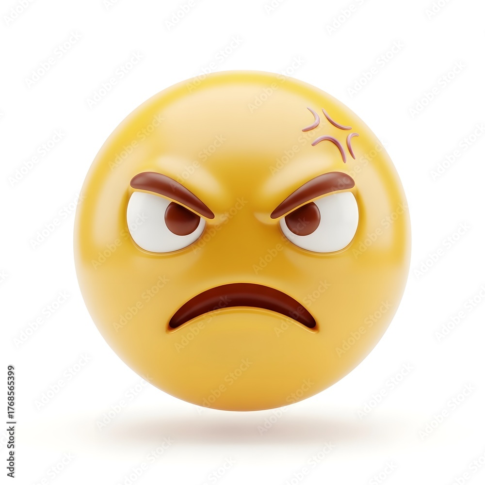 Fototapeta premium Emoji 3D In Angry Emotion