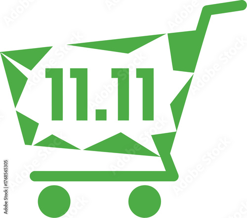 Circular Silhouette Stamp Vector of 11.11 MEGA SALE Text