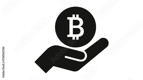 Vektor - Hand mit Bitcoin / Vector - hand with bitcoin
