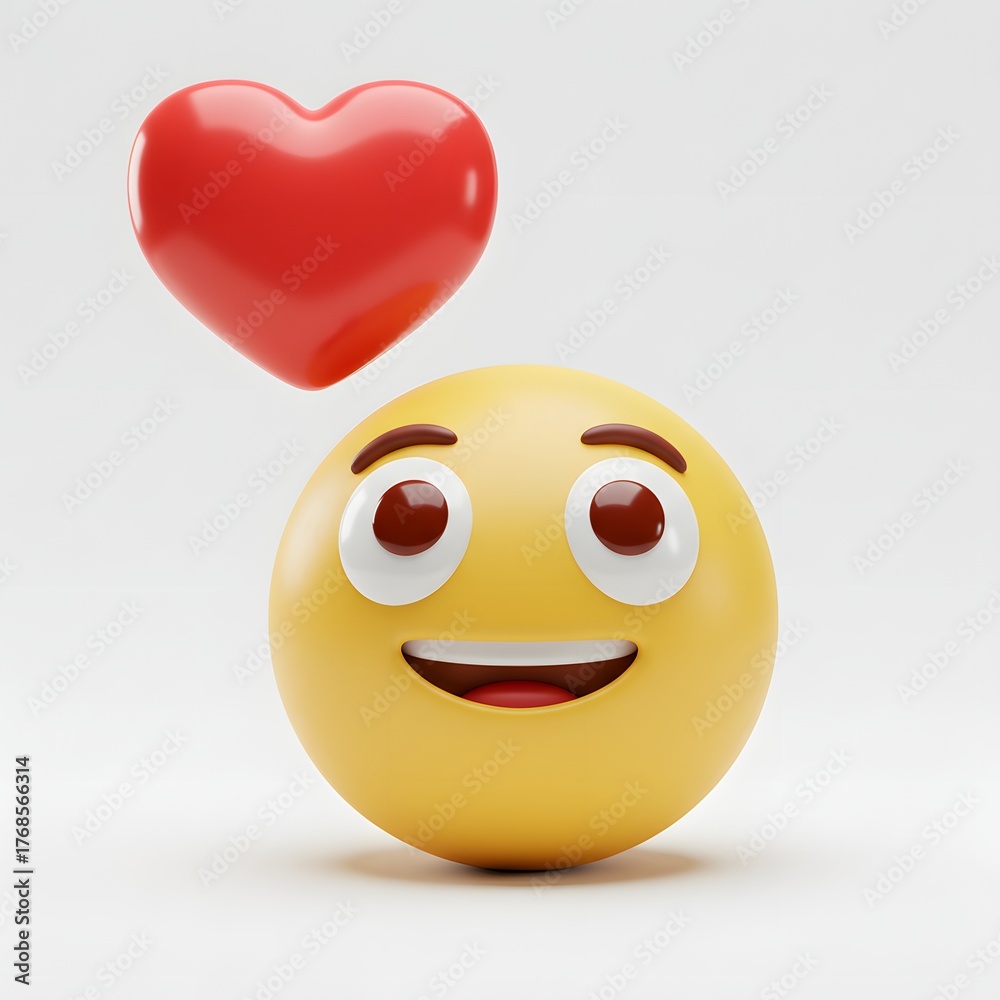 Fototapeta premium Emoji 3D In Love Emotion
