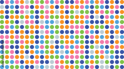 Colorful Circles Pattern on White Background abstract