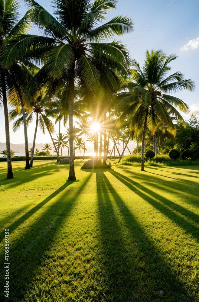 Obraz premium palm trees at sunset