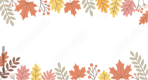 Autumn Leaves Border Frame as Primary Subject.