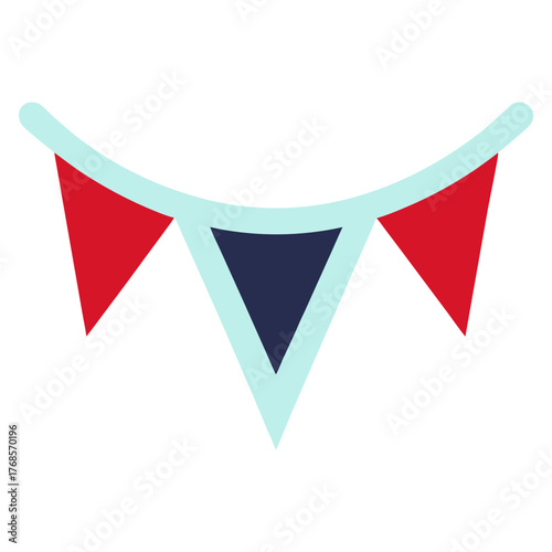 Festive bunting flags vector illustration party decoration celebration event graphic