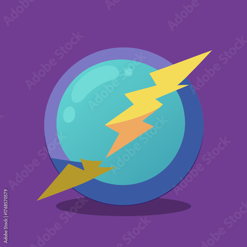 Magical lightning orb vector illustration cosmic energy power symbol scalable graphic element