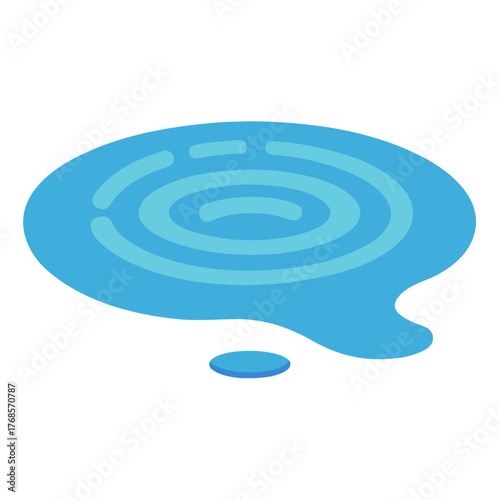 Abstract blue water puddle with ripples vector graphic scalable illustration for design