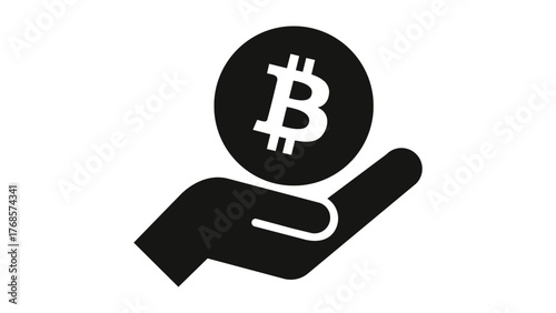 Vektor - Hand mit Bitcoin / Vector - hand with bitcoin
