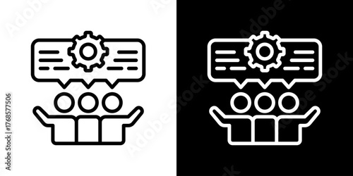 Collaboration Icon Set. Clean Line Design With Light And Dark Versions For Versatile Use. 