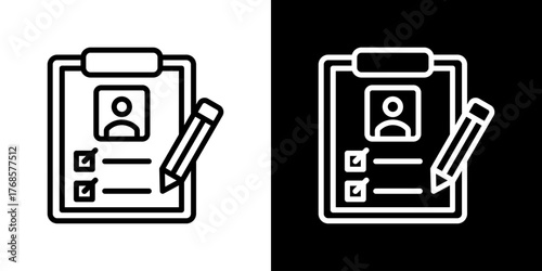 Review Icon Set. Clean Line Design With Light And Dark Versions For Versatile Use. 