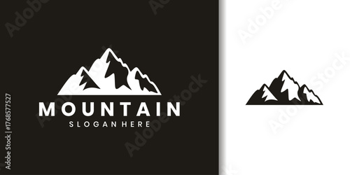 Minimalist mountain logo design for outdoor, adventure, and travel branding