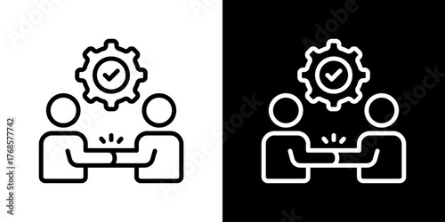 Onboarding Icon Set. Clean Line Design With Light And Dark Versions For Versatile Use. 