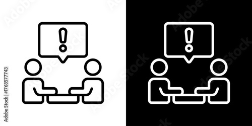 Conflict Resolution Icon Set. Clean Line Design With Light And Dark Versions For Versatile Use. 