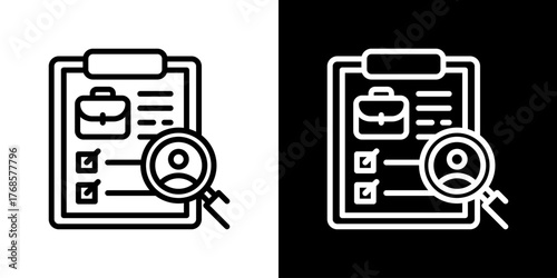 Recruitment  Icon Set. Clean Line Design With Light And Dark Versions For Versatile Use. 